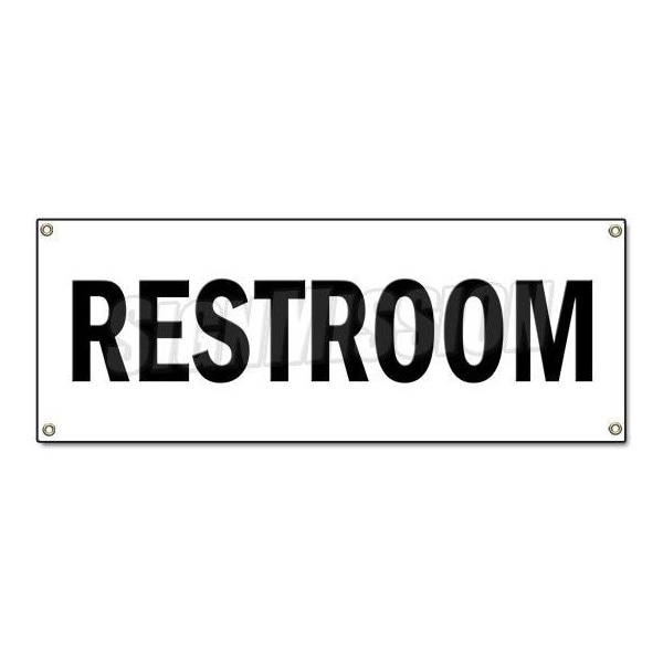 RESTROOM BANNER SIGN john stall water closet ladies room bathroom